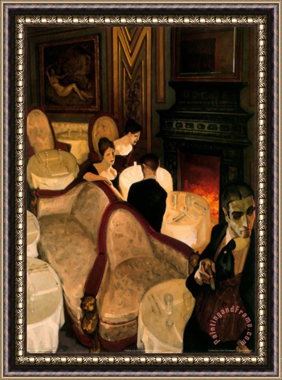 Juarez Machado Confessions Over Champagne Framed Painting