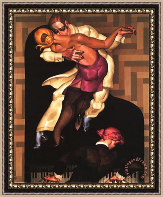 Juarez Machado Dance on Black Piano Framed Print