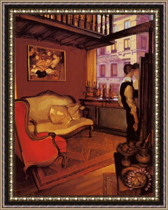 Juarez Machado Red Armchair in a Studio Framed Painting