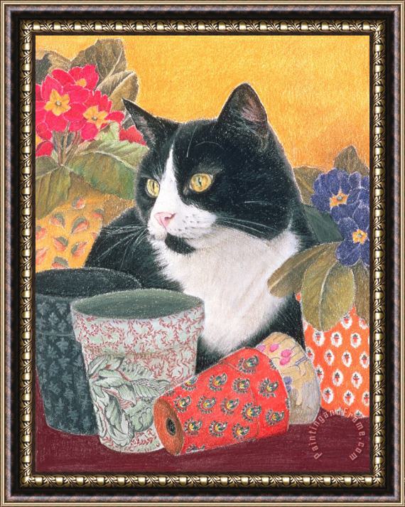 Judy Joel Bhajii And Flowerpots Framed Painting