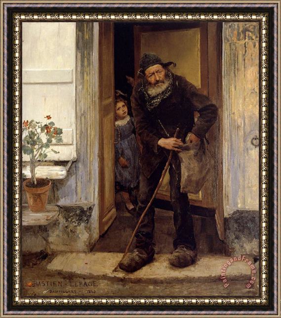 Jules Bastien Lepage The Beggar Framed Painting