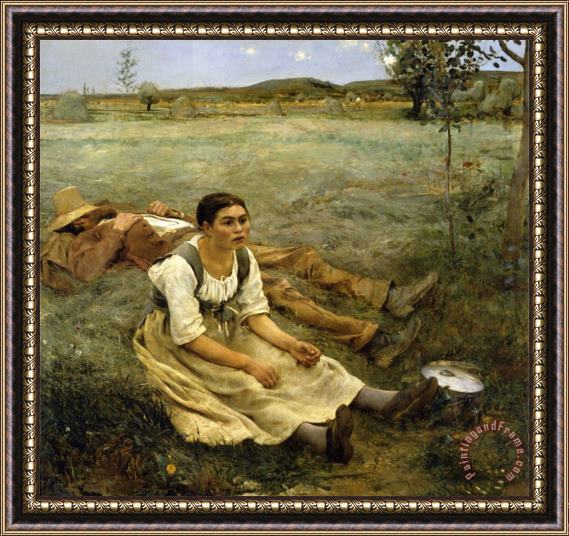 Jules Bastien Lepage The Hay Fever Framed Painting
