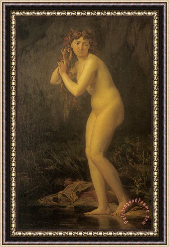 Jules Joseph Lefebvre A Bathing Nude Framed Painting