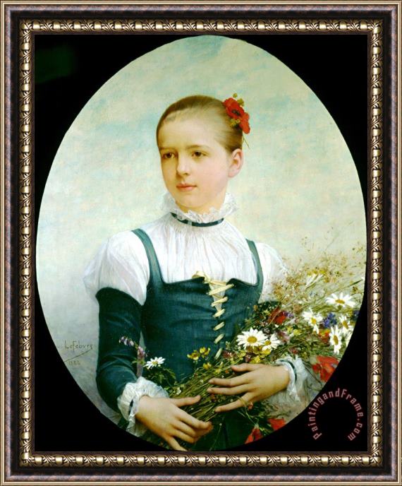 Jules Joseph Lefebvre Portrait of Edna Barger of Connecticut Framed Painting