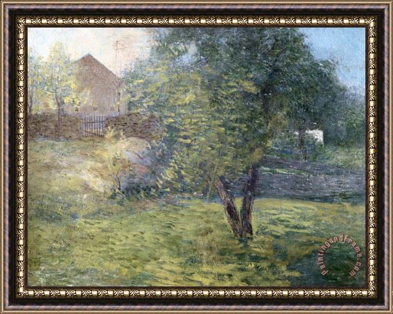 Julian Alden Weir Painting of Country Scene Framed Painting