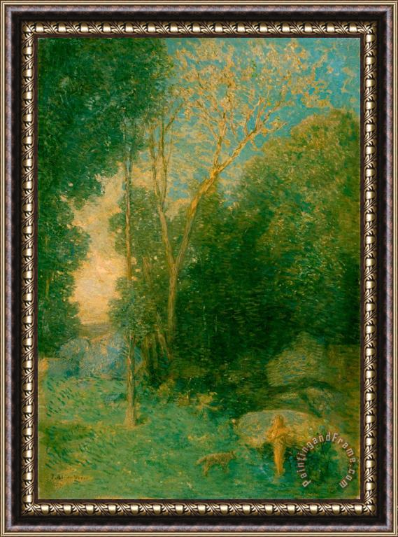 Julian Alden Weir Pan And The Wolf 2 Framed Painting
