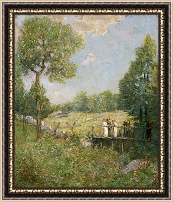 Julian Alden Weir The Fishing Party Framed Painting