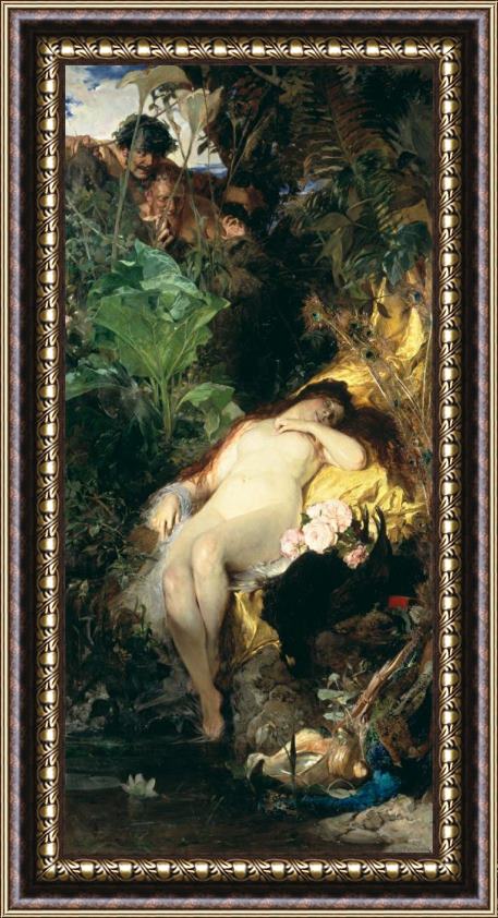 Julius Kronberg Nymph And Fauns Framed Painting