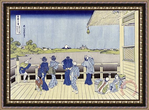 Katsushika Hokusai Sazai Hall of Five Hundred Rakan Temple Framed Print