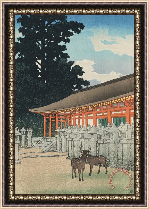 Kawase Hasui Kasuga Shrine at Nara (kasuga Jinsha), From The Series Souvenirs of Travels, Second Series (tabi Miyage, Dai Ni Shu) Framed Painting