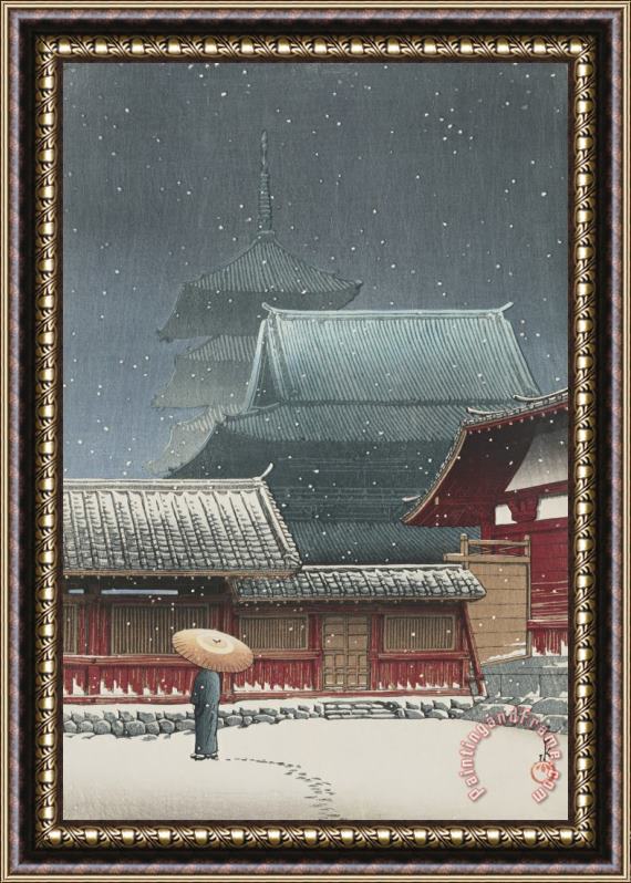 Kawase Hasui The Temple Tennoji, Osaka (osaka Tennoji) Framed Print