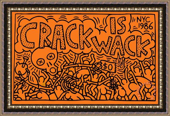 Keith Haring Crack Is Wack Framed Painting