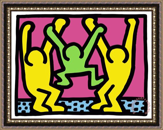 Keith Haring Pop Shop Family Framed Painting