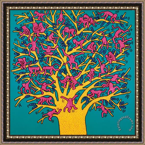 Keith Haring The Tree of Monkeys, 1984 Framed Painting