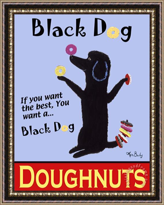 Ken Bailey Black Dog Doughnuts Framed Print