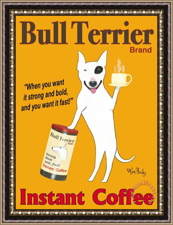 Ken Bailey Bull Terrier Brand Framed Painting