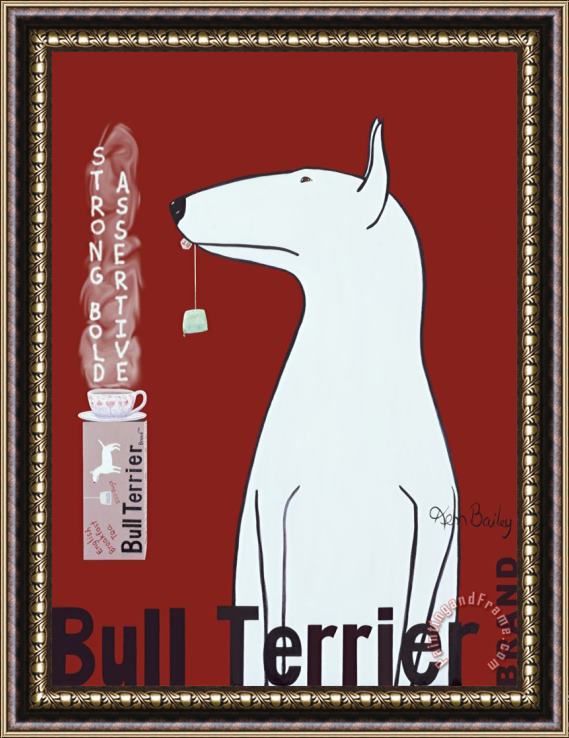 Ken Bailey Bull Terrier Tea Framed Print