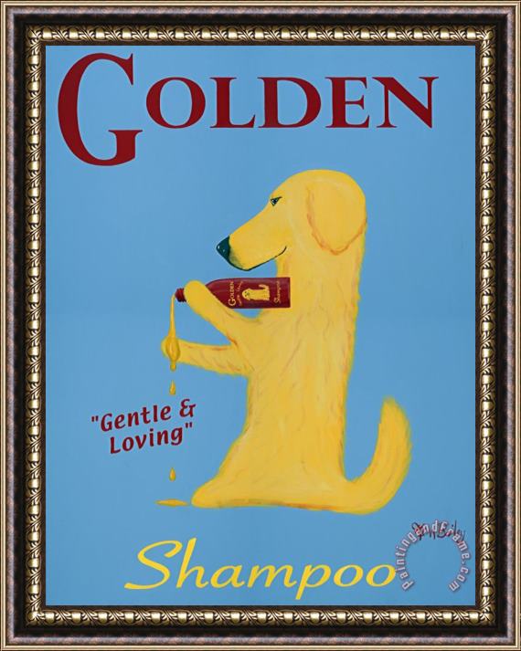 Ken Bailey Golden Dog Shampoo Framed Painting