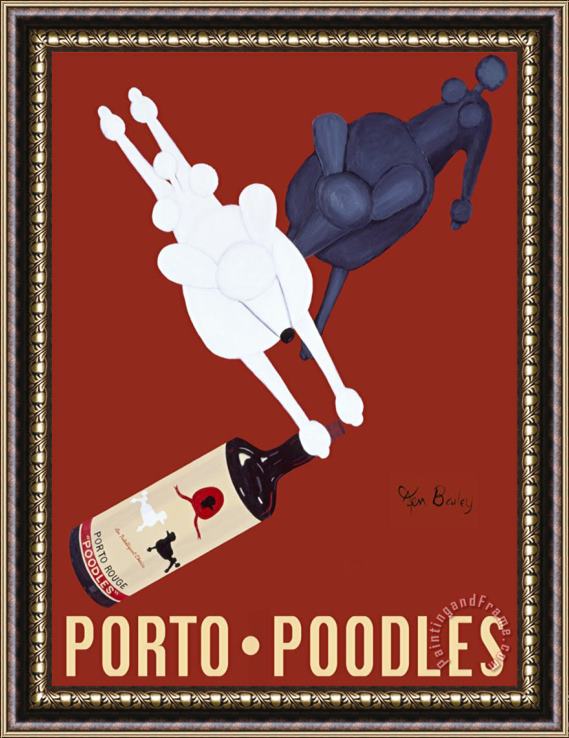 Ken Bailey Porto Poodles Framed Print