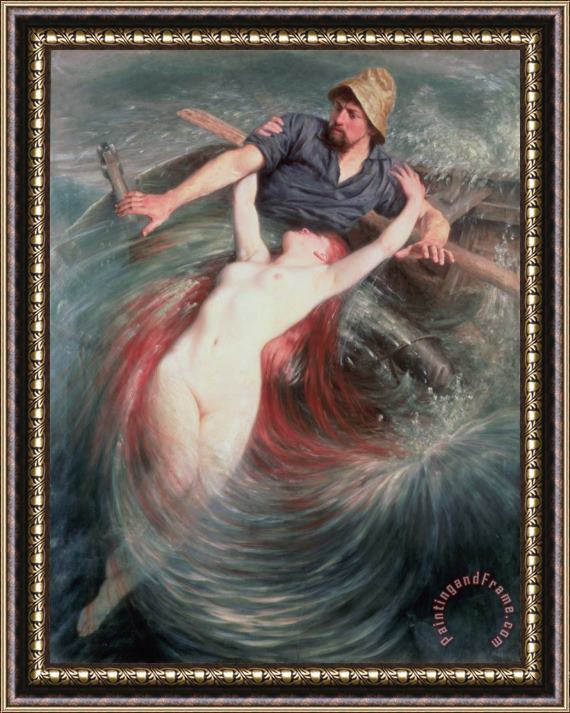 Knut Ekvall The Fisherman and the Siren Framed Painting