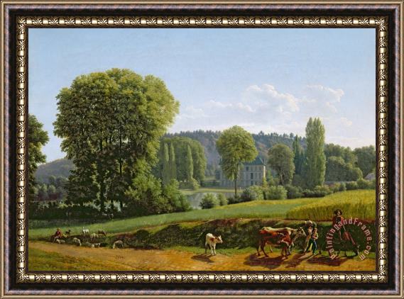 Lancelot Theodore Turpin de Crisse Landscape with Animals Framed Painting