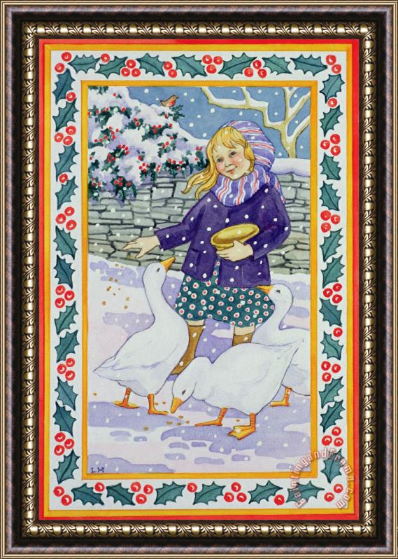 Lavinia Hamer Christmas Geese Framed Print