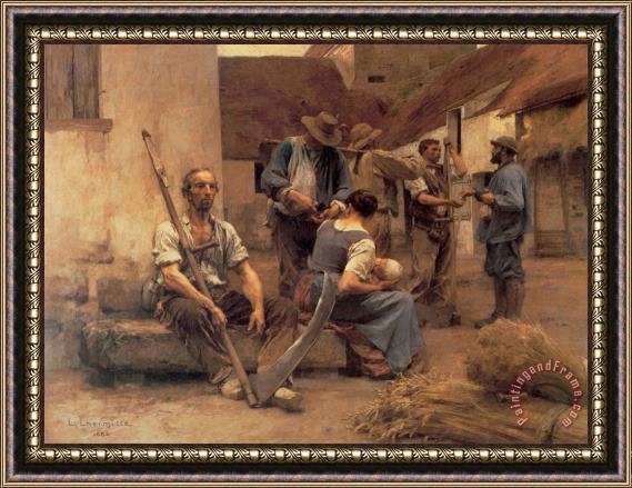 Leon Augustin Lhermitte Paying The Harvesters Framed Painting