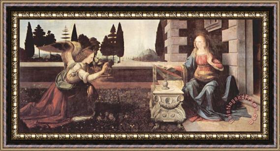 Leonardo da Vinci Annunciation Framed Painting