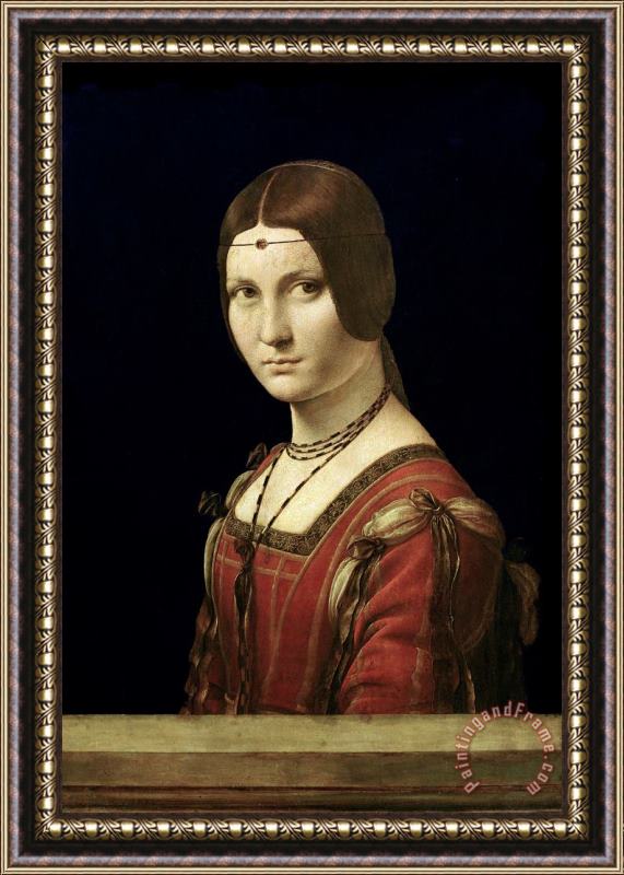 Leonardo da Vinci Portrait Of A Lady From The Court Of Milan Framed Painting