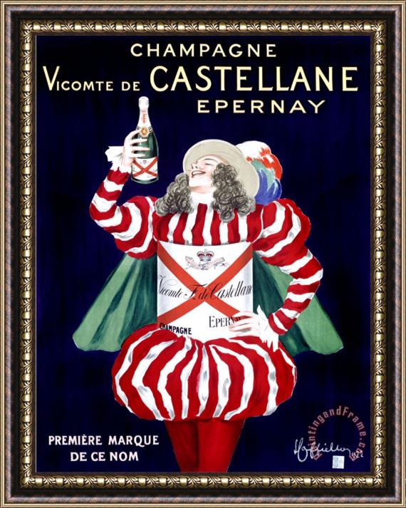 Leonetto Cappiello Champagne Vicomte De Castellane Epernay Framed Painting