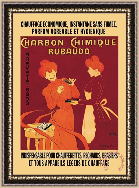 Leonetto Cappiello Charbon Chimique Rubaudo Framed Painting