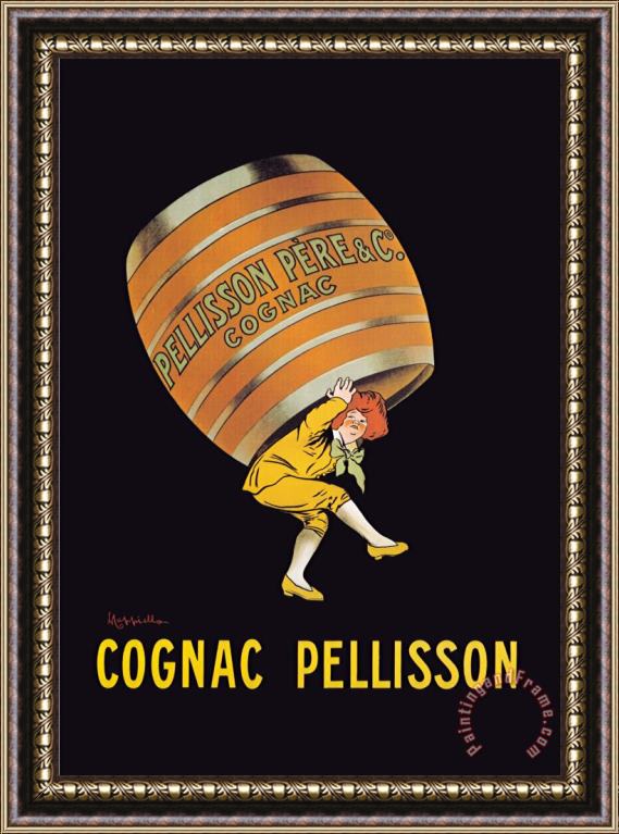 Leonetto Cappiello Cognac Pellisson Barrel Framed Painting