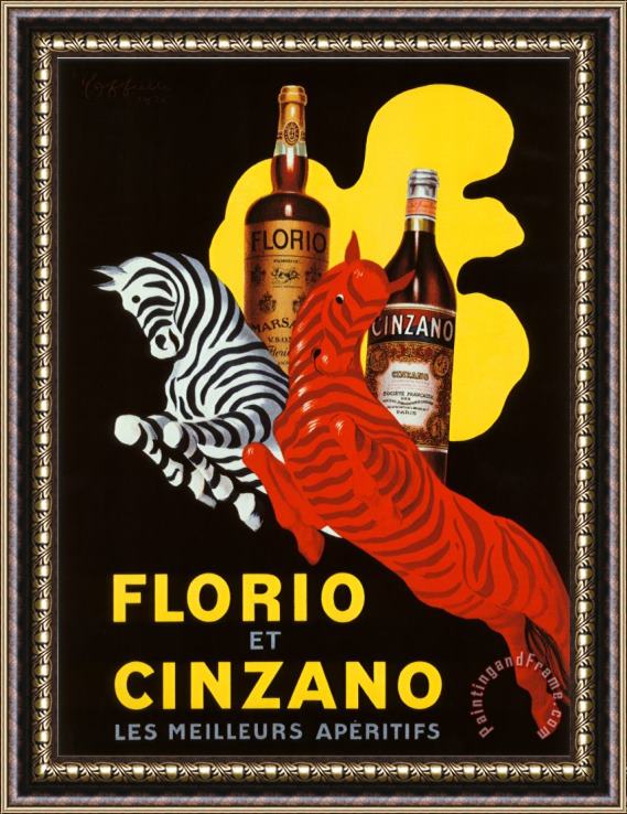 Leonetto Cappiello Florio Et Cinzano Apertifs Framed Painting Leonetto Cappiello Florio Et Cinzano Apertifs Framed Painting