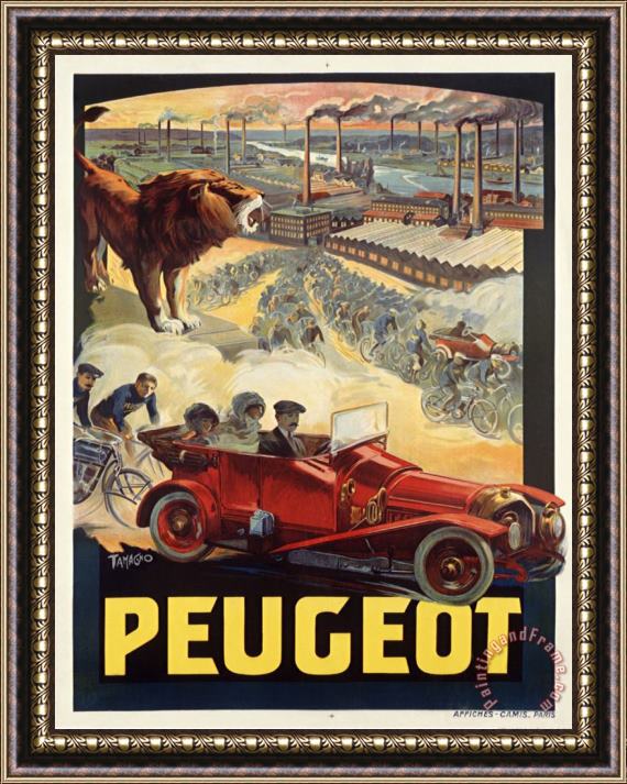 Leonetto Cappiello Francisco Tamagno Peugeot Framed Print