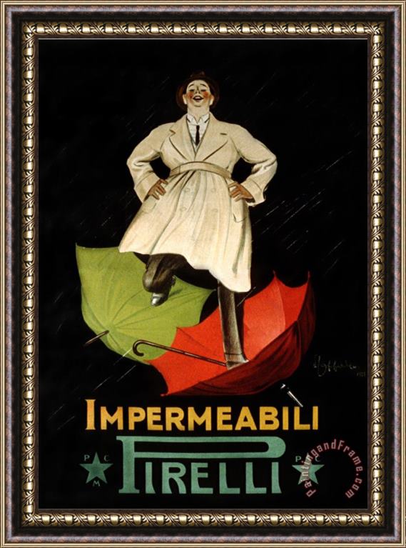 Leonetto Cappiello Impermeaabili Pirelli Framed Painting