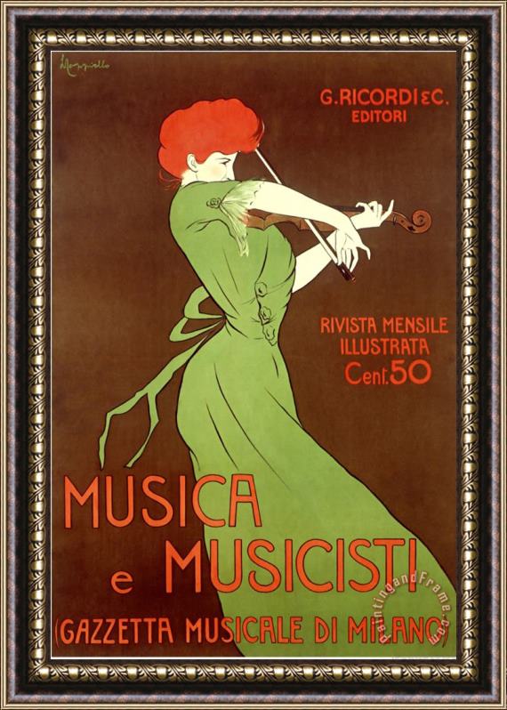 Leonetto Cappiello Musica E Musicisti Framed Print