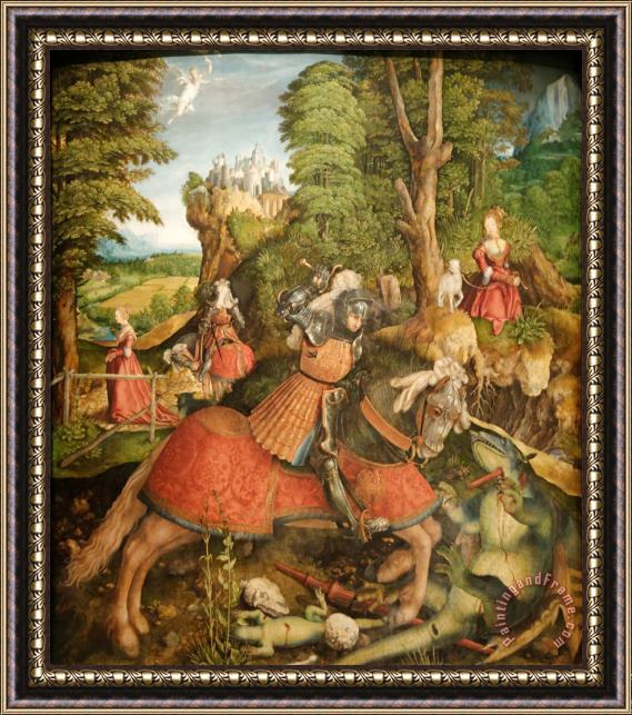 Leonhard Beck Saint George Killing The Dragon - 1515 Framed Print