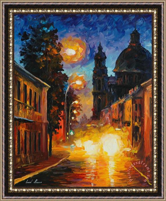 Leonid Afremov A Time When The City Sleeps Framed Painting