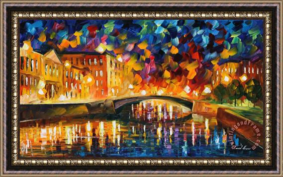 Leonid Afremov Bridge Over Dreams Framed Painting
