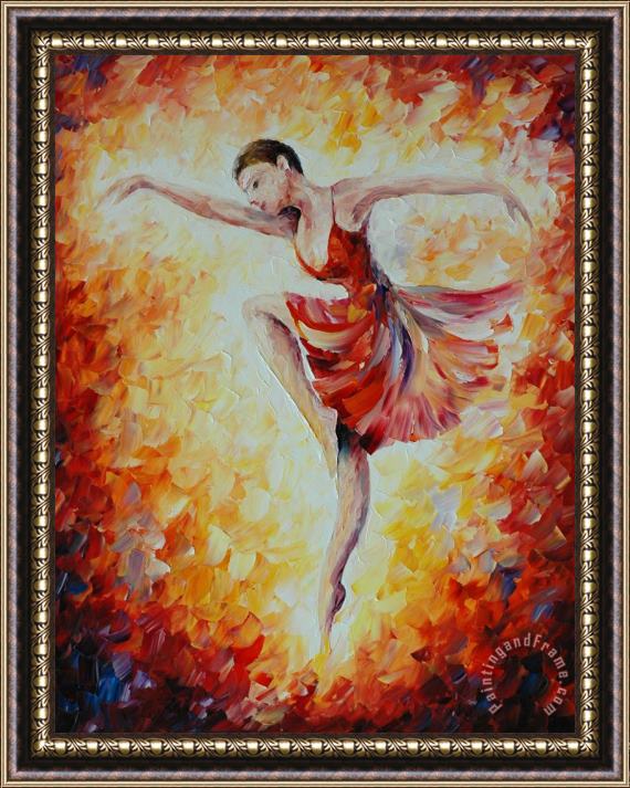 Leonid Afremov Flaming Dance Framed Print