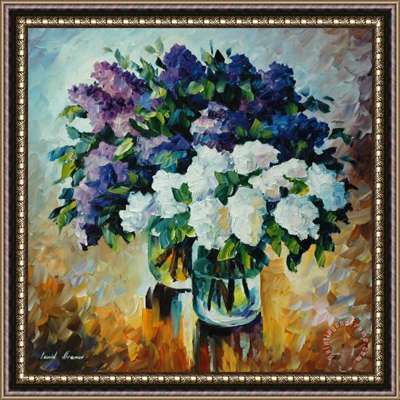 Leonid Afremov Flowers On Water Framed Painting
