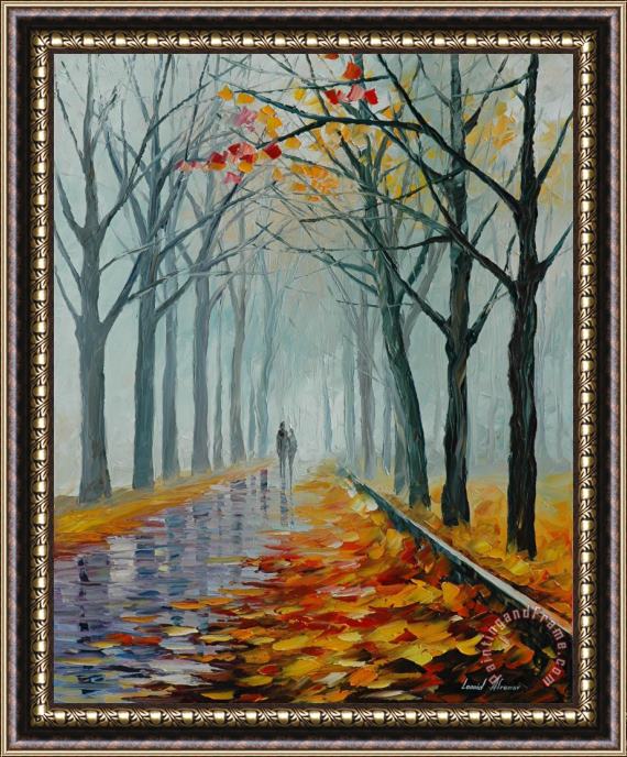Leonid Afremov Foggy Alley Framed Painting