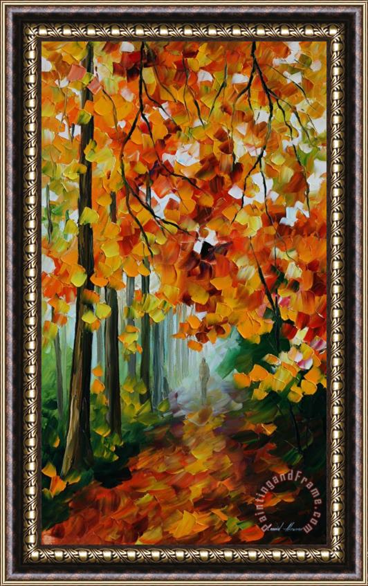 Leonid Afremov Foggy Forest Framed Painting