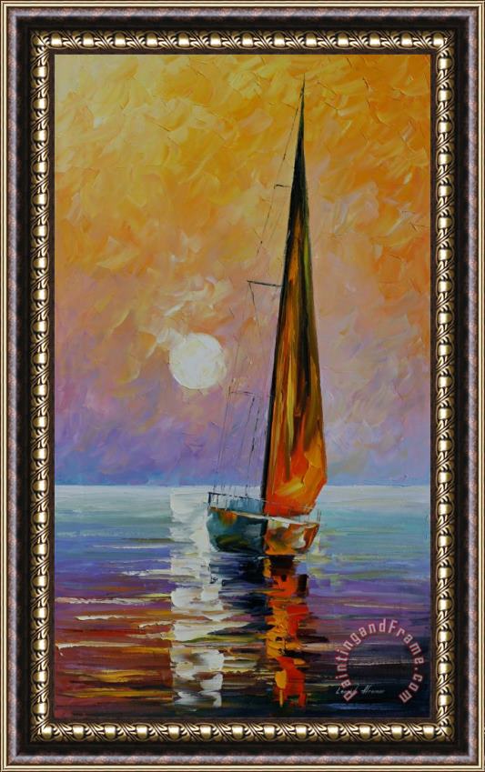 Leonid Afremov Gold Sail Framed Painting