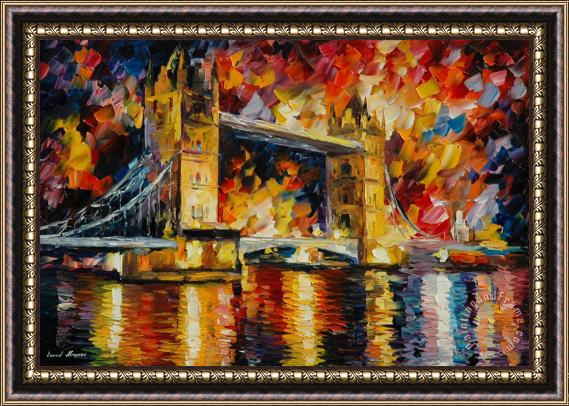 Leonid Afremov London Bridge Framed Painting