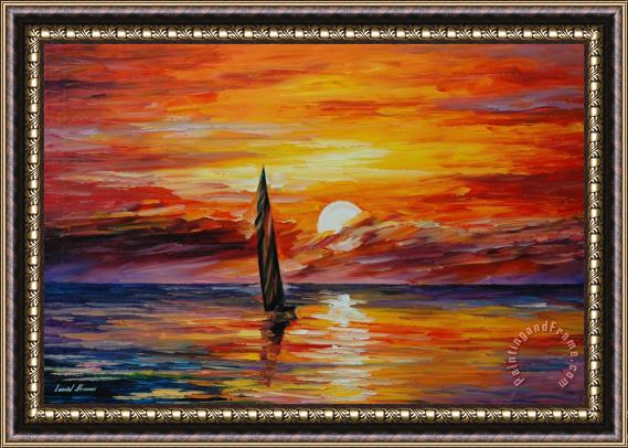 Leonid Afremov Lonely Sail Framed Print