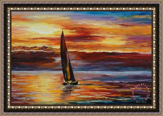 Leonid Afremov Lonely Sail Framed Painting