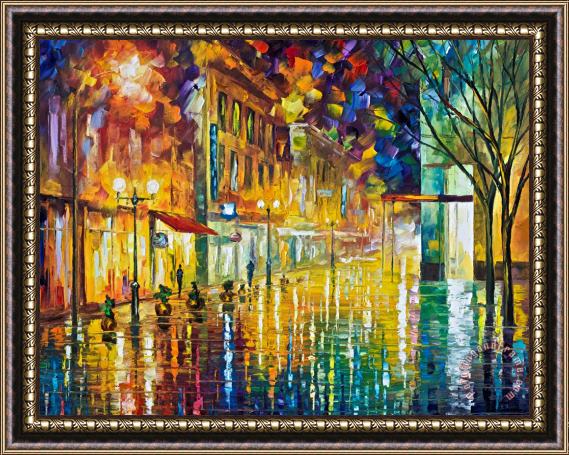 Leonid Afremov Scent Of Rain High Resolution Framed Painting