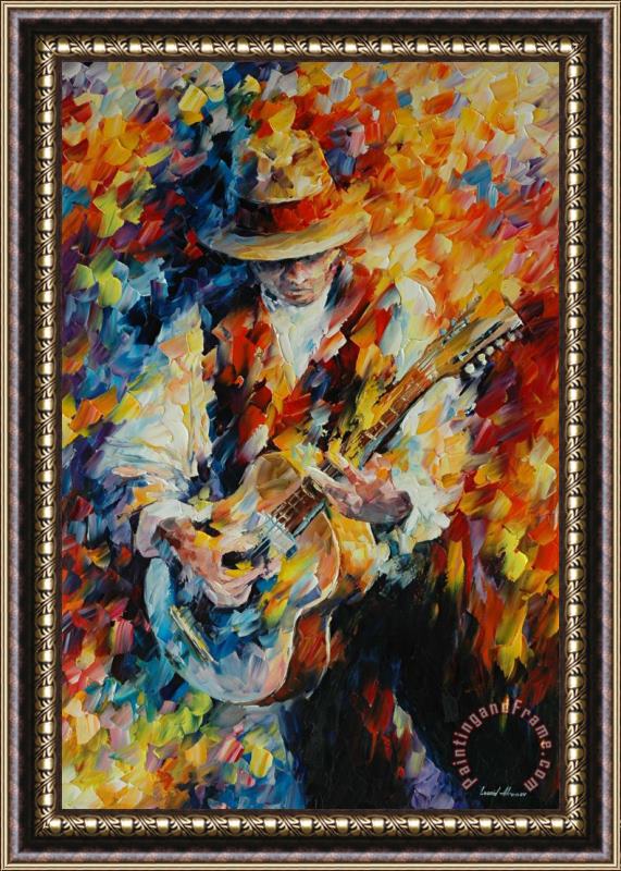 Leonid Afremov Sing My Guitar Framed Painting