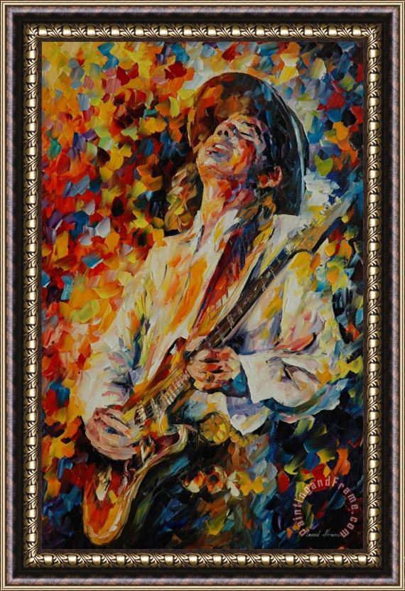 Leonid Afremov Stevie Ray Vaughan Framed Painting